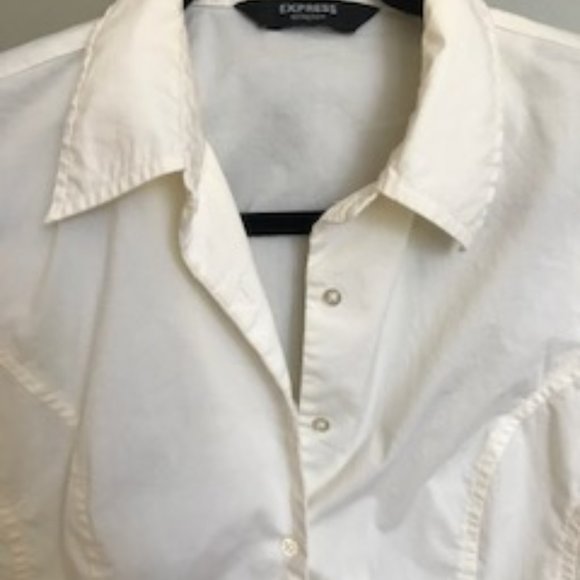 Express Button Down Shirt  With Corset Back Tie - Picture 4 of 8